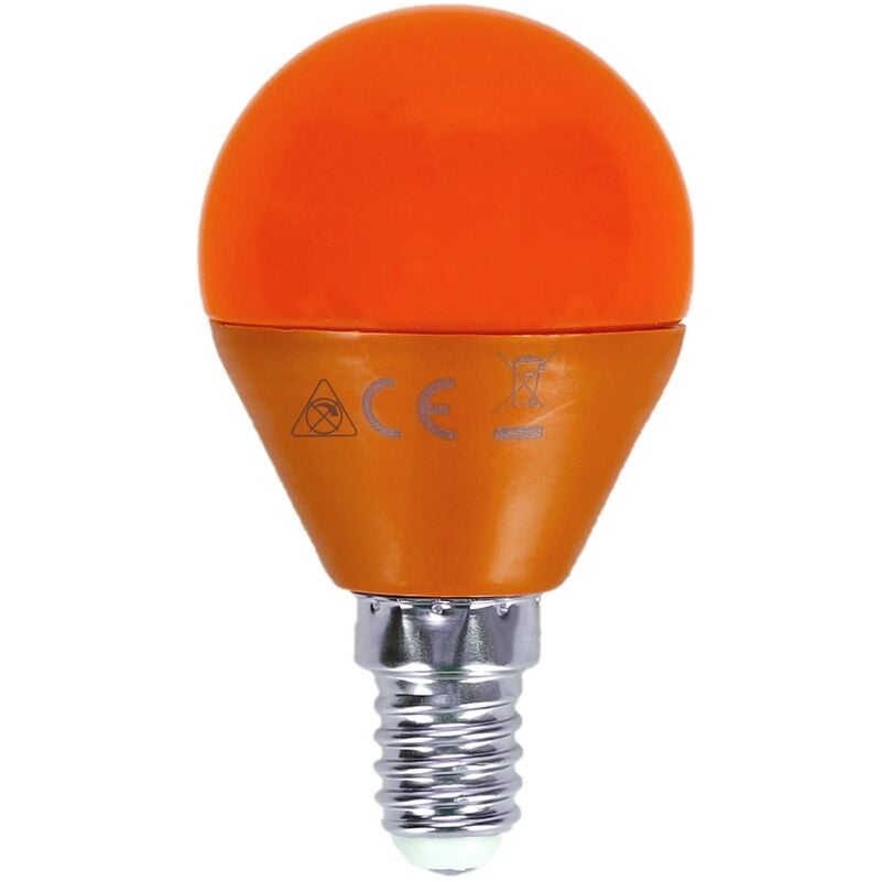 Lampadina Led E14 G45 a sfera 4W Arancione