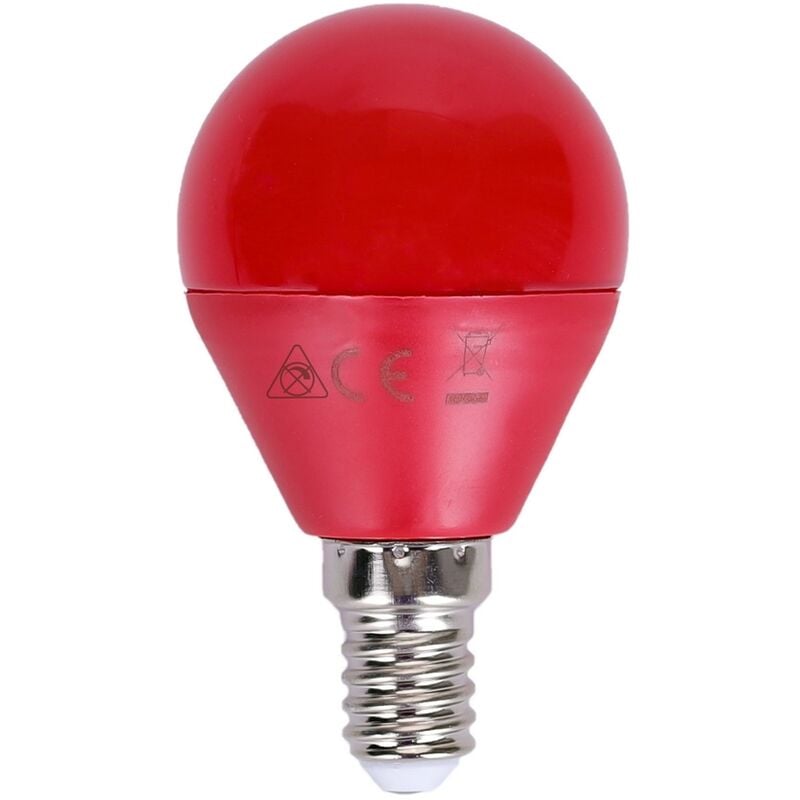 Aigostar - Lampadina Led E14 G45 a sfera 4W Rossa