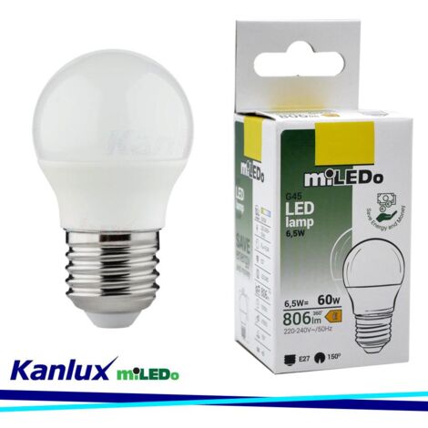 LAMPADINA LED G45 N 6,5W E27-NW - KANLUX                                                                 - Luce NATURALE