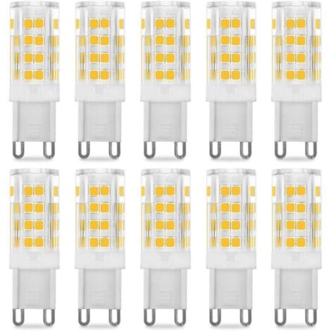 Lampadina LED G9 5W, equivalente a 40W, bianco caldo 3000k, 220-240V, angolo del fascio di 360°, confezione da 10