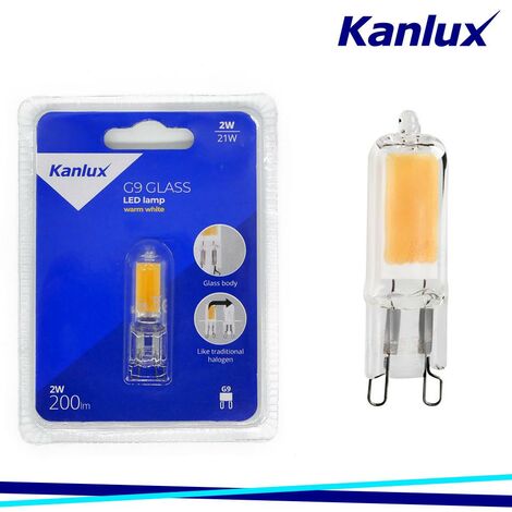 LAMPADINA LED G9 GLASS LED2W-WW - KANLUX                                                                 - Luce CALDA