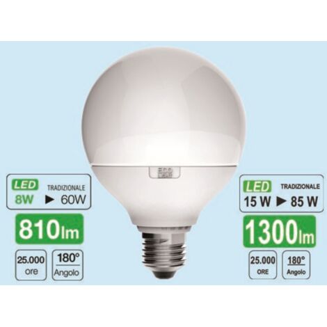 Lampadina led globo Century 15 w (90 w) e27 3.000k