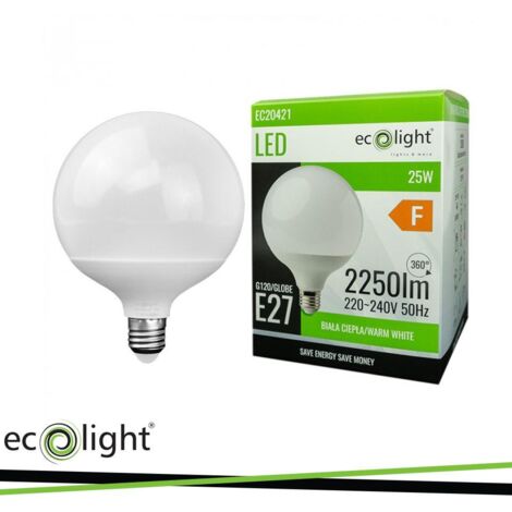Lampadina LED Globo E27 25W 2500lm 6500K Ecolight