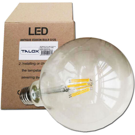 Lampadina LED globo filamento TALOX G125 E27 8W 3000K 1500 lumen