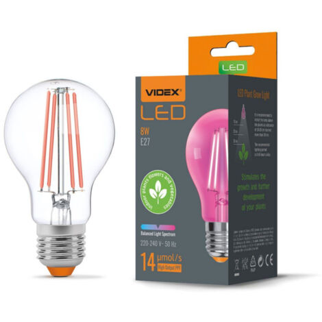 Lampadina LED Grow per piante A60 8W E27 290lm Videx