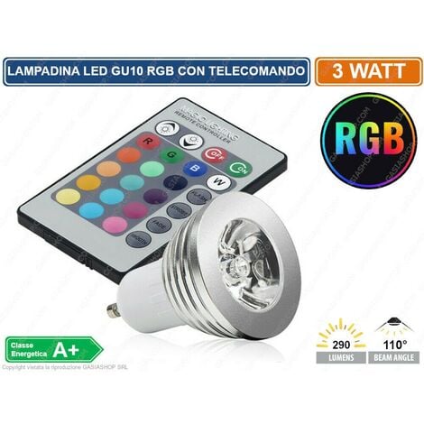 Lampadina LED E27 3W RGB Telecomando 40.000H [PL187220-E27]