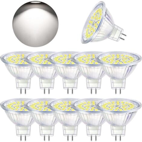 Lampadina LED GU5.3, bianco freddo 6000K, MR16 LED 12V 5W, equivalente a lampadine alogene da 50W, lampadine LED spot non dimmerabili, confezione da 10