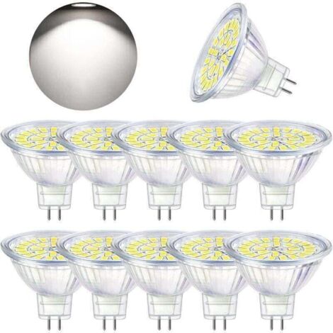 Lampadina LED GU5.3, bianco freddo 6000K, MR16 LED 12V 5W, equivalente a lampadine alogene da 50W, lampadine LED spot non dimmerabili, confezione da 10