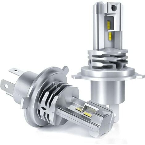 SNQ Lampadina LED H4, bianco 6500K per auto, kit di conversione fari abbaglianti/anabbaglianti 12V-24V. (2 pezzi)