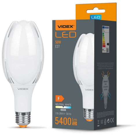 Lampadina LED industriale A108 50W E27 5400lm 4000K Videx