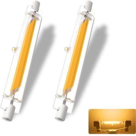 Lampadina LED KZQ R7S 118 mm dimmerabile 20 W, LED R7S 118 mm COB ad alta luminosità, sostituisce la lampada alogena, bianco caldo 3000 K, 2000 LM, angolo di illuminazione a 360°, confezione da 2