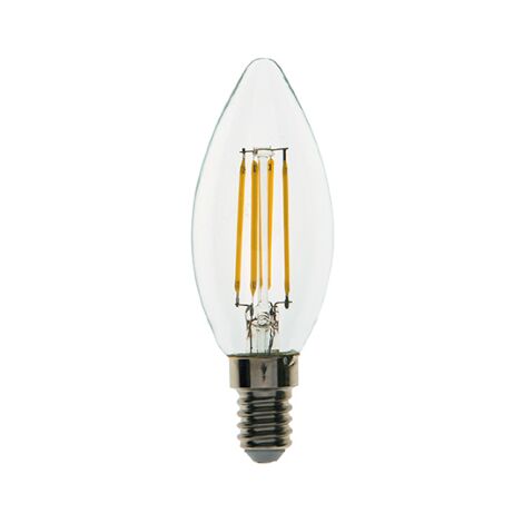 Lampadina LED a filamento Opal, Oliva C35, 4W/470lm, base E14, 3000K