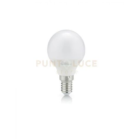 LAMPADINA LED PALLINA VETRO BIANCO 5,5W, 400LUMEN, 2.200K-2.700K-3.000K D.4,5CM H. 8,2CM DIMMERABILE ATTACCO E14