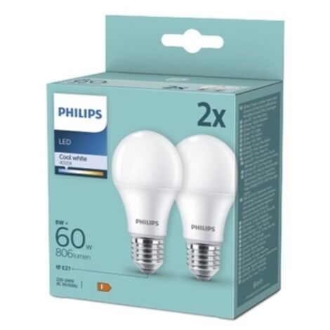Lampadina LED Philips 8W E27 2 pz.