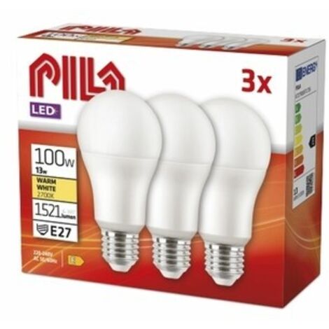 Lampadina LED PILA E27 13W, luce calda, 3 pezzi