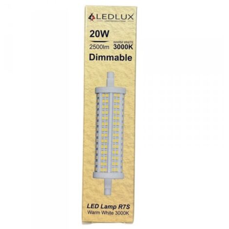 Lampadina Led R7S 118mm SMD 220V 20W 140LM/W Bianco Caldo 3000K 80 360° Triac Dimmer IP20 2800 Lumen