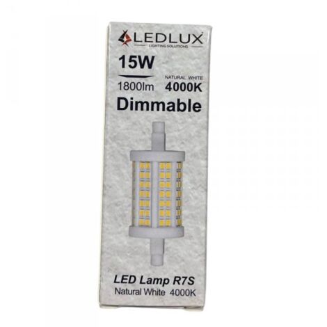 Lampadina Led R7S 78mm SMD 220V 15W 140LM/W Bianco Neutro 4000K 80 360° Triac Dimmer IP20 2100 Lumen