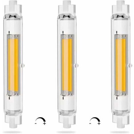 Lampadina LED R7S LED 118mm dimmerabile 20W a risparmio energetico a doppia estremità, bianco caldo 3000K, senza sfarfallio, 2000lm, angolo di fascio di 360°, confezione da 3