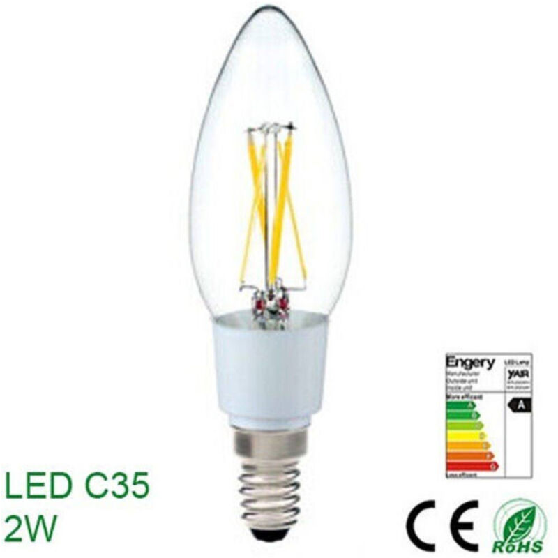 Lampadina Led Risparmio Energetico 2 w E14 Basso Consumo Luce Calda Classe a - - Trade Shop Traesio