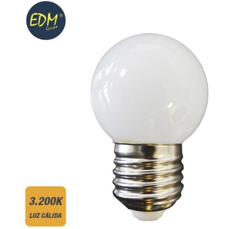 Lampadina LED sferica e27 1.5w 130lm 3000k luce calda ø45x69mm EDM
