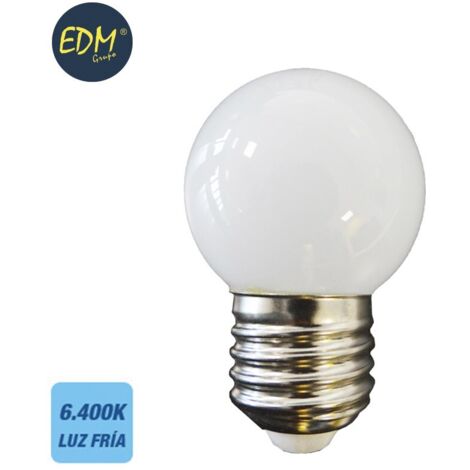 Lampadina LED sferica e27 1.5w 130lm 6400k luce fredda ø45x69mm EDM