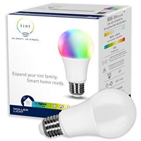 Lampadina LED singola Classe energetica: A+ (A++ - E) Müller-Licht  404000 E27  Potenza: 9.5 W  RGBW N/A   10 kWh/1000h
