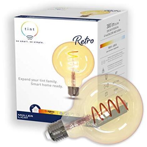 Lampadina LED singola Classe energetica: A+ (A++ - E) Müller-Licht Globe Gold retro white+ambiance 404038 GZ10  Potenza