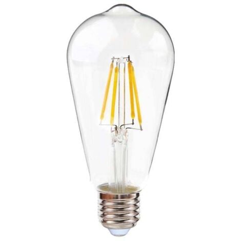 BARCELONA LED Lampadina LED Vintage Filamento - E27 ST64 - 6W - Bianco Caldo
