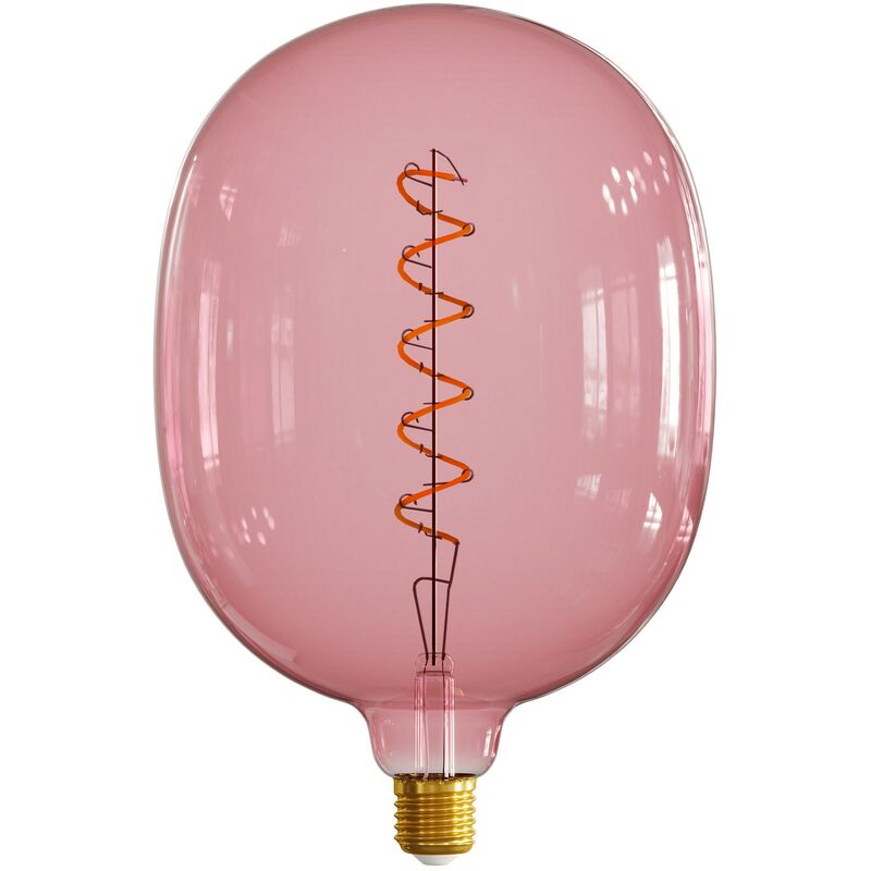 Image of Lampadina led Berry Red xxl Egg linea Pastel filamento a Spirale 5W 230Lm E27 1800K Dimmerabile