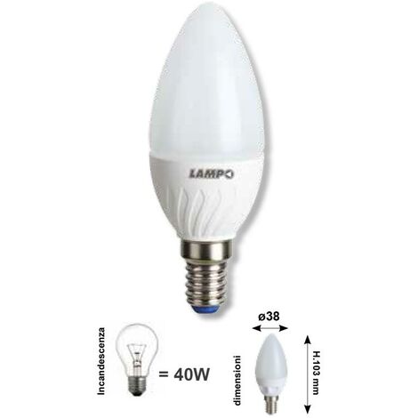 Lampadina oliva E14 5W 470Lm LED luce calda LAPOL30/E14/BC per lampade vintage
