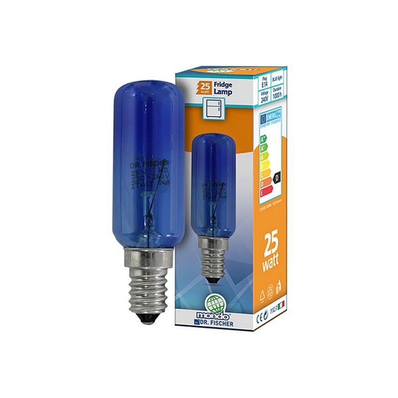 Image of Lampadina per frigorifero 25w e14 blu per vari frigoriferi