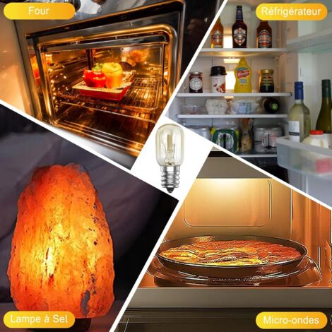 Lampadina per lampada di sale E14, lampadina per forno E14 dimmerabile a 300 gradi, lampadina per frigorifero E14 bianco caldo 2700K per microonde, forno, lampada di sale, frigorifero, macchina da cuc