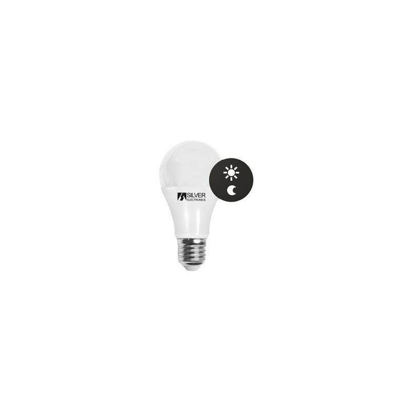 Image of Silver Electronics - lampada a led con sensore crepuscolare E27 10W 550LM luce bianca (5000K) - 602425