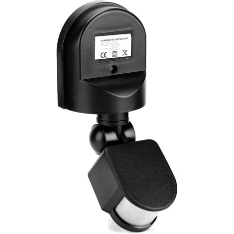 Lampadina sensore rilevatore di movimento a infrarossi con interruttore regolabile da 110 V a 240 V con viti di installazione (nero)