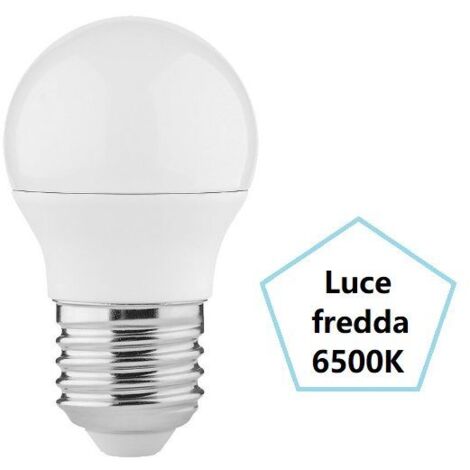 LAMPADINA SFERETTA A LED 7,2W E27 LUCE FREDDA 6500K BOT LIGHTING