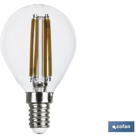 Lampadina Sferica Filamento Led E14 4w 470lm 2700k