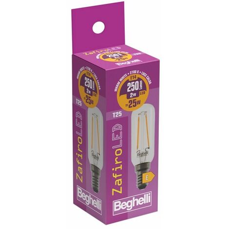 LAMPADINA TUBOLARE T25 ZAFIRO LED 2W E14 2700K