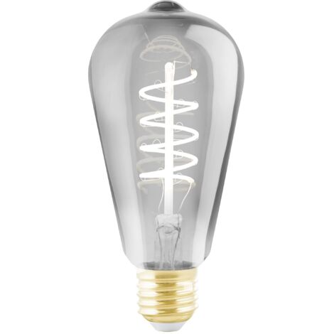 Lampadina Vintage Eglo E27 4W 2000K Ø64mm Nero-Trasparente Forma ST64