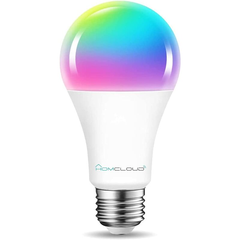Image of Homcloud Lampadina A70 Smart Wi-Fi LED Multicolore + Bianco CCT E27 Dimmerabile, 11W, 1050 Lumen, Controllo con APP, Smart Life, Alexa o Google