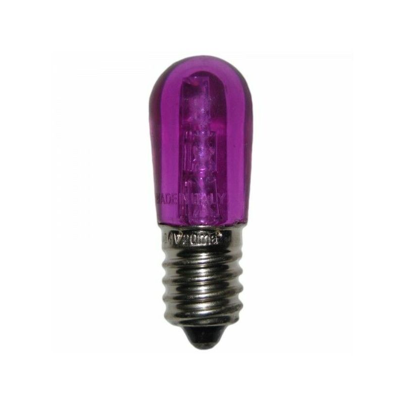 Image of Lampadine a led e14 vari colori, portalampade p74 e cavo elettrico per luminarie colore: viola