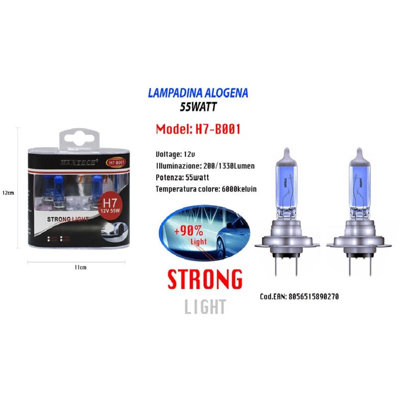 Image of Maxtech - Trade Shop - halogen-ersatzlampen für autos H7 55WATT 12V weisses licht H7-B001 -