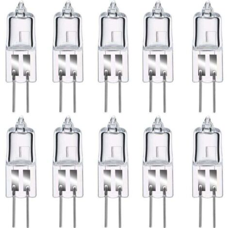 Lampadine alogene G4, 12 V, lampada alogena G4 con attacco a perno, 20 W, bianco caldo 2800 K, dimmerabile, lampada a capsula trasparente G4, confezione da 10 [Classe energetica C]