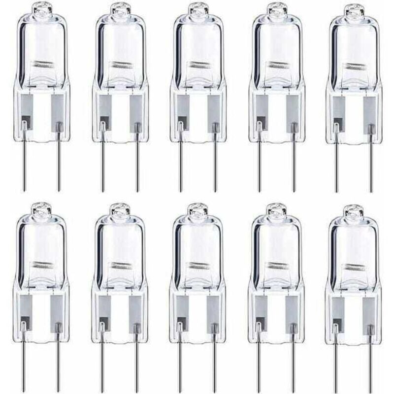 Lampadine alogene G4, 12V 10W, bianco caldo, confezione da 10