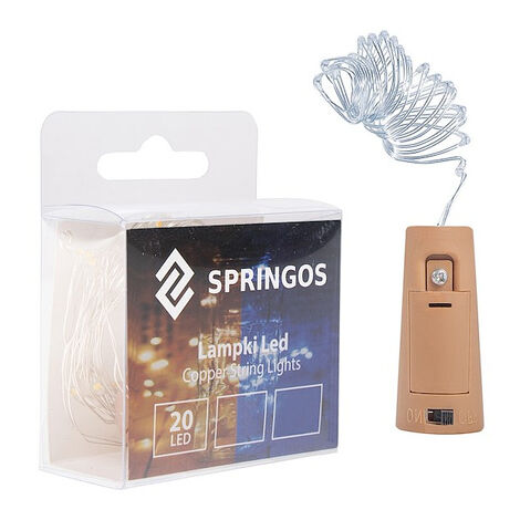 Lampadine decorative 20 LED tappo per bottiglia bianco freddo.