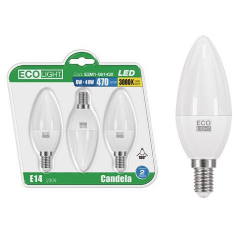LAMPADINE ECOLIGHT LED E14 OL.8W N.CF3PZ