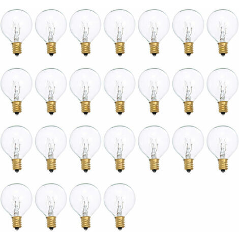 Lampadine G40 Sostituzione G40 Lampadina al tungsteno 7W 220-240V Lampadina trasparente a globo Lampadine con base E12, Confezione da 25, Bianco freddo