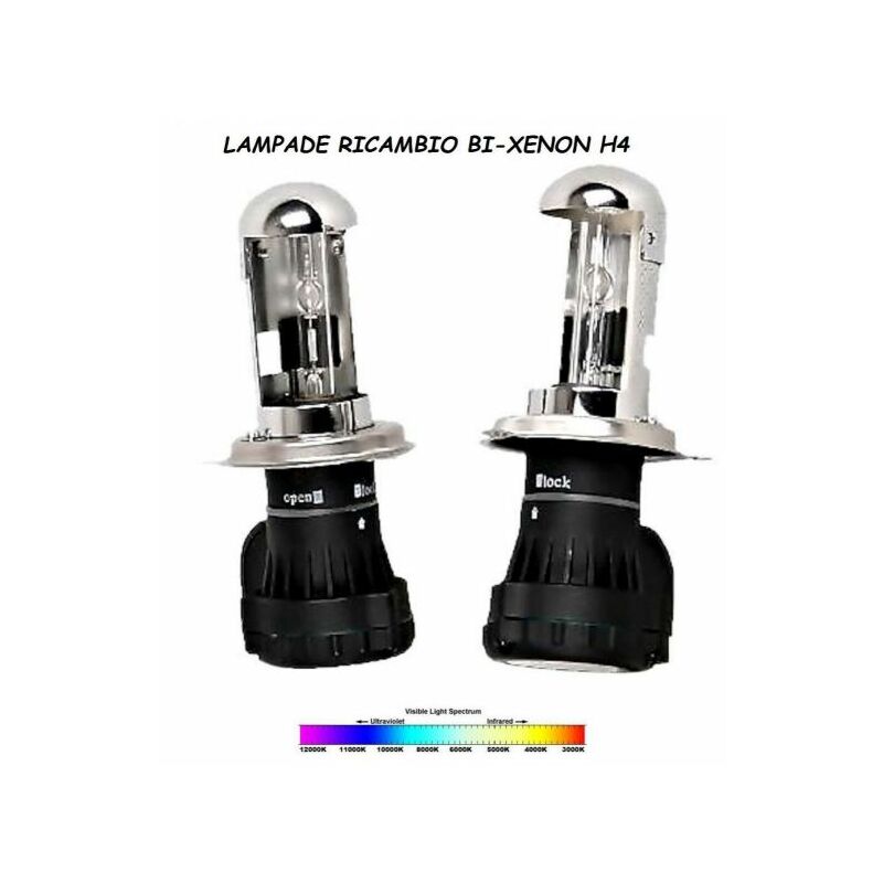Image of Lampadine H4-3 Fari bi-xenon Coppia Luce Bianco 6000K Ricambi Auto Moto 35W