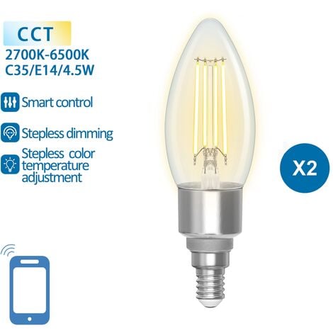 V-TAC SKU 2754  LAMPADINA LED E14 4.5W CANDELA DIMMERABILE RGB SMART WIFI  VT-5114