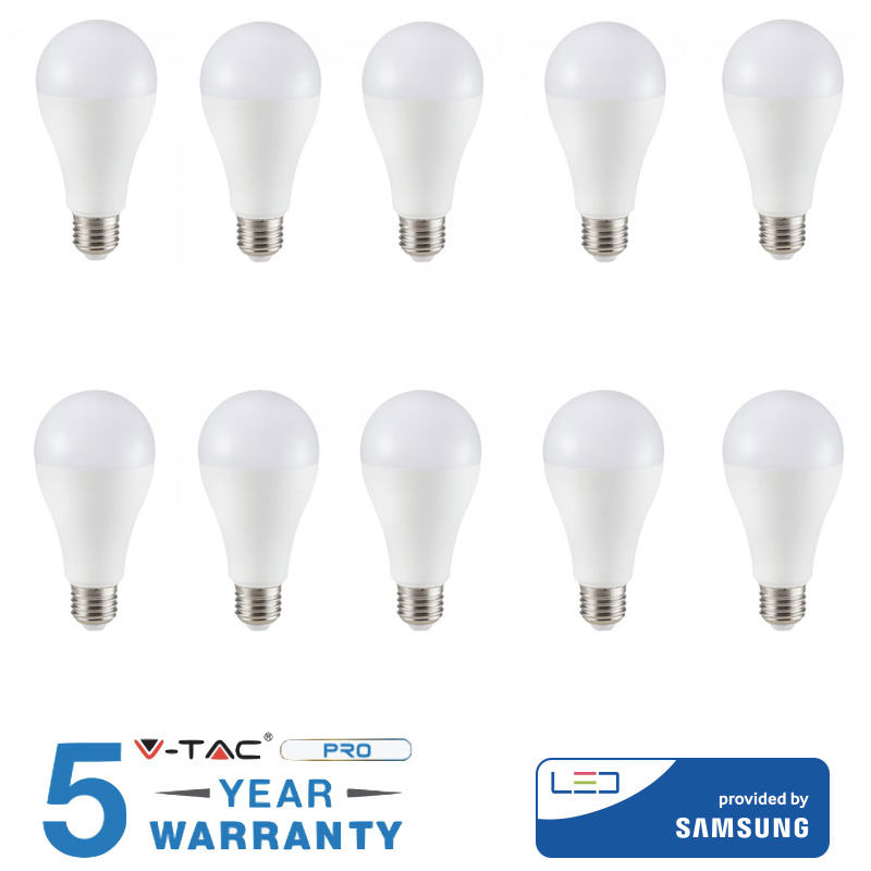 Image of 10 lampadine led 15W E27 V-tac lampadina samsung luce naturale