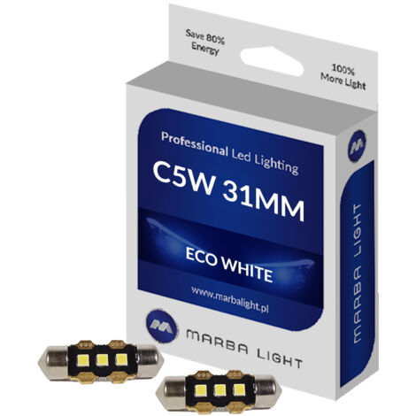 Lampadine LED C3W 31MM 3 LED 12V MLEC Bianco 6000k